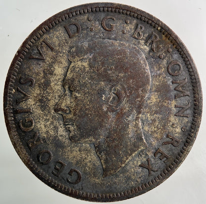 1942 George VI Half - Crown Silver Coin | Fine Collectable Grade