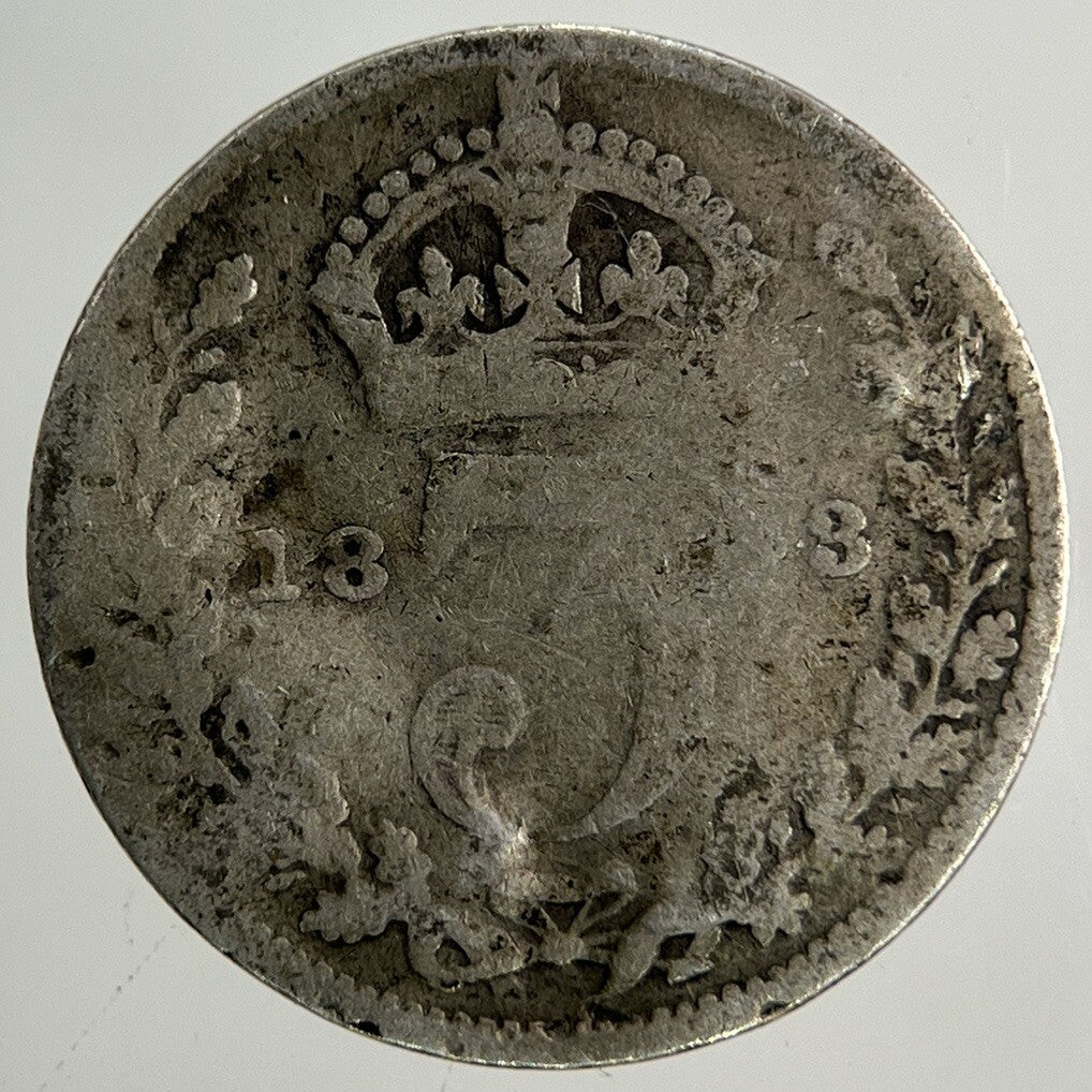 1893 Victoria Threepence Silver Coin | Fair Grade