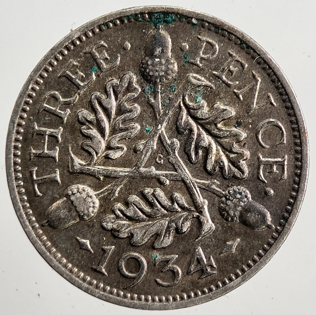 1934 George V Threepence Silver Coin | Fine Collectable Grade
