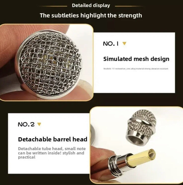 Mini Music Mic Microphone Keyring With Secret Compartment Keychain Gift UK