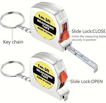 1 x Mini Tape - Measure 1 Metre / 100cm Shaped Keyring Premium Keychain Gift UK
