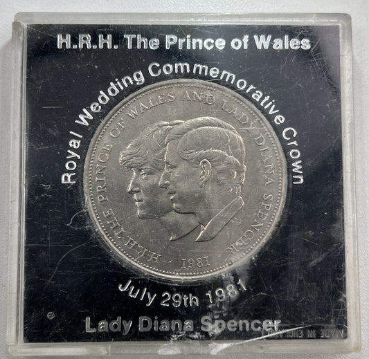 1981 Charles & Diana Crown British Coin In Case | Collectable Grade | a90331