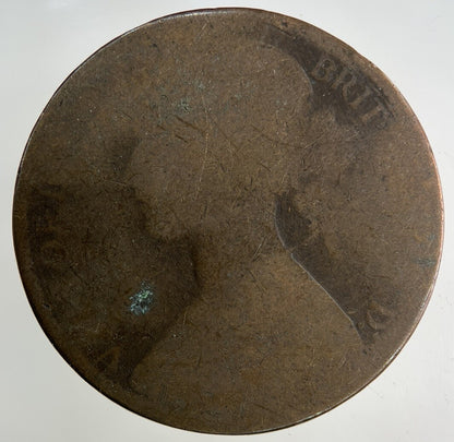 1873 Victoria One Penny Coin | Worn Grade