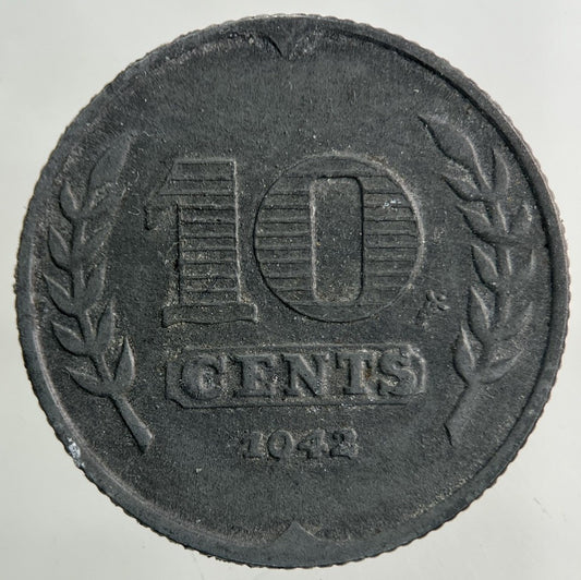 1942 Netherlands 10 Cents Coin | Fine Collectable Grade