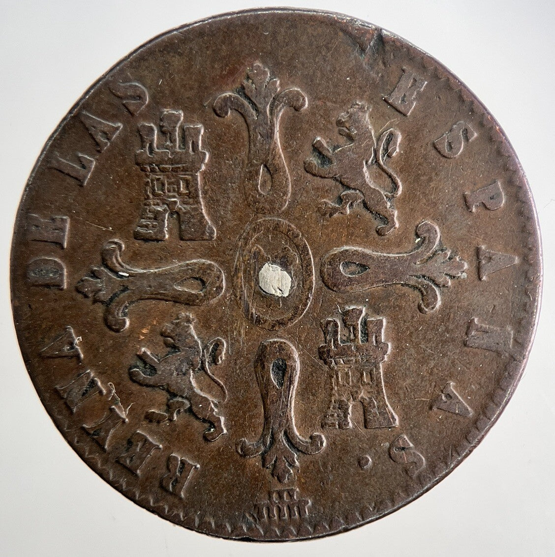 1839 Spain 8 Maravedis Coin | Fine Collectable Grade | a9552