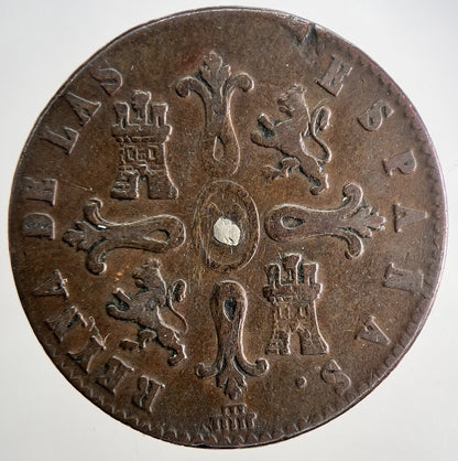 1839 Spain 8 Maravedis Coin | Fine Collectable Grade | a9552