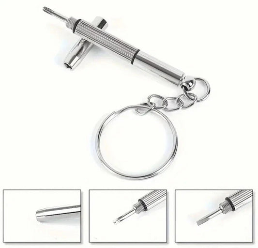 Mini Metal Multi Functional Precision Screwdriver Keyring Keychain Gift UK