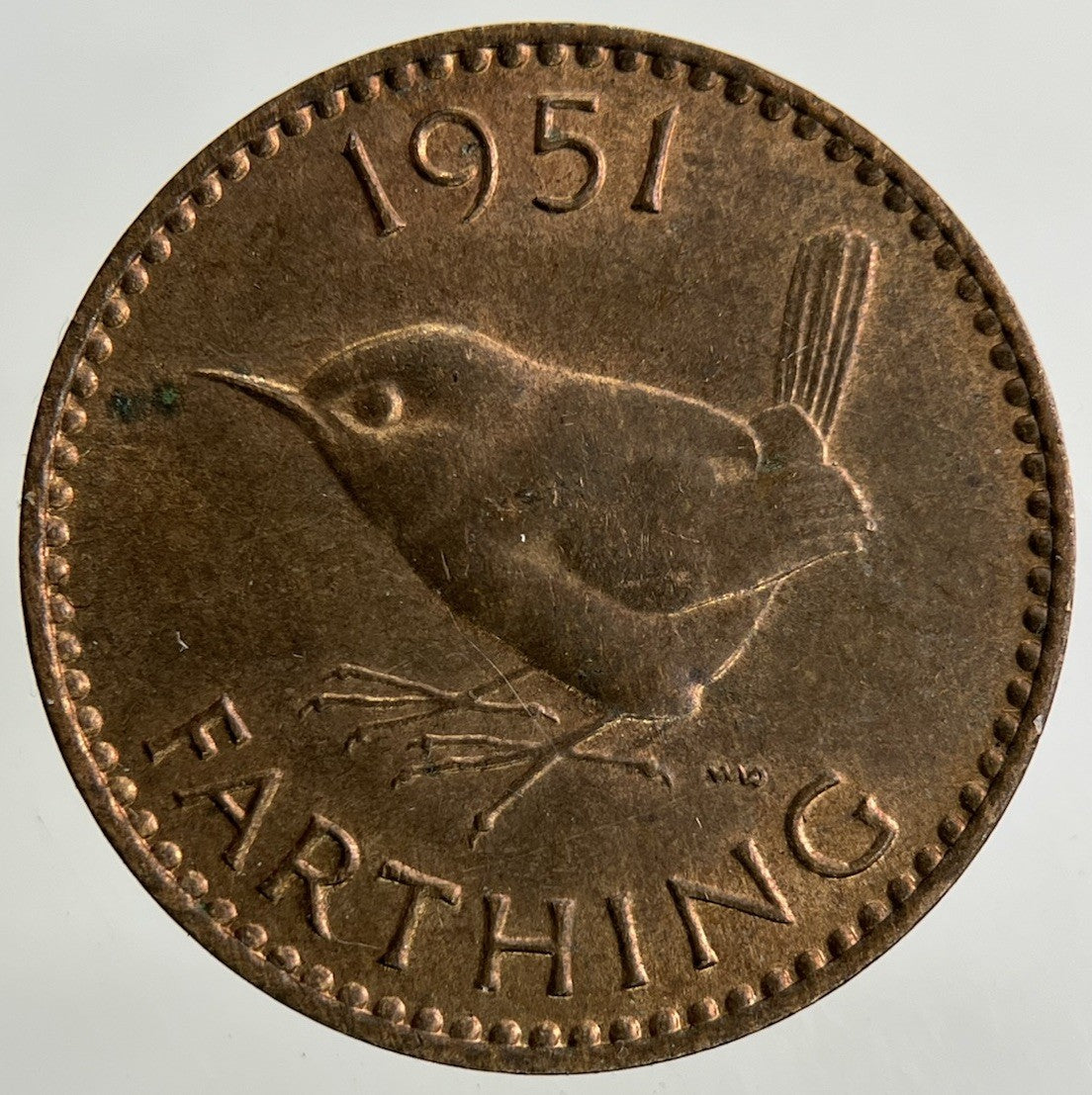 1951 George VI Wren Farthing Coin | Very High Grade