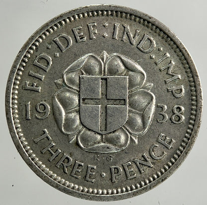 1938 George VI Threepence Silver Coin | Fine Collectable Grade