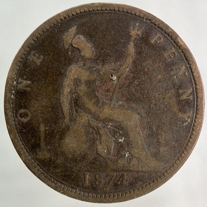 1874 - H Victoria One Penny Coin | Collectable Grade