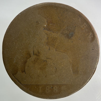 1885 Victoria One Penny Coin | Worn Grade