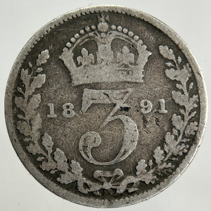 1891 Victoria Threepence Silver Coin | Collectable Grade