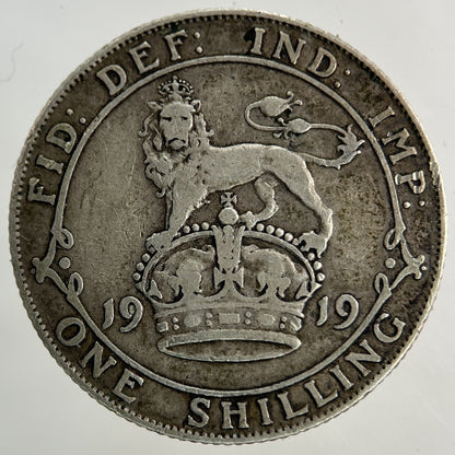 1919 George V Shilling Silver Coin | Fine Collectable Grade