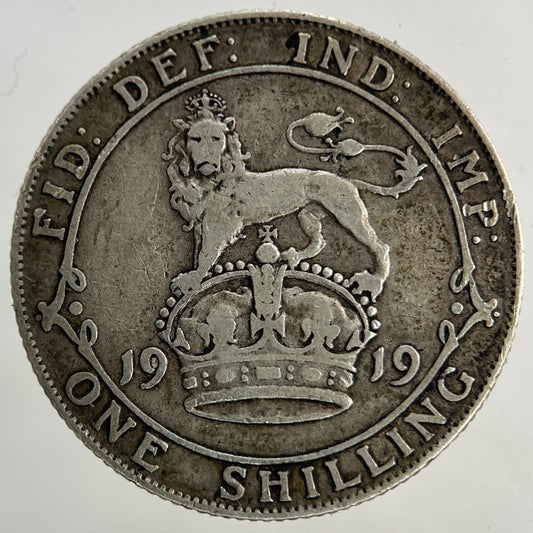 1919 George V Shilling Silver Coin | Fine Collectable Grade