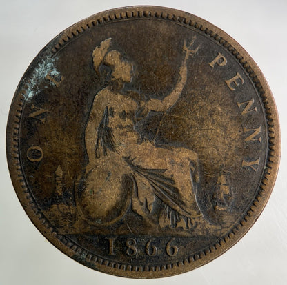 1866 Victoria One Penny Coin | Collectable Grade