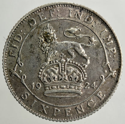 1924 George V Sixpence Silver Coin | Very High Grade