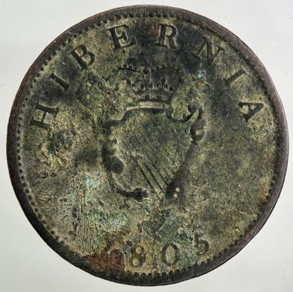 1805 Irish Half - Penny Coin | Collectable Grade