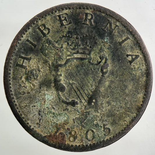1805 Irish Half - Penny Coin | Collectable Grade