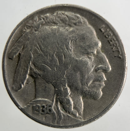 1936 US USA Buffalo Nickel 5 Cents Coin | Fine Collectable Grade