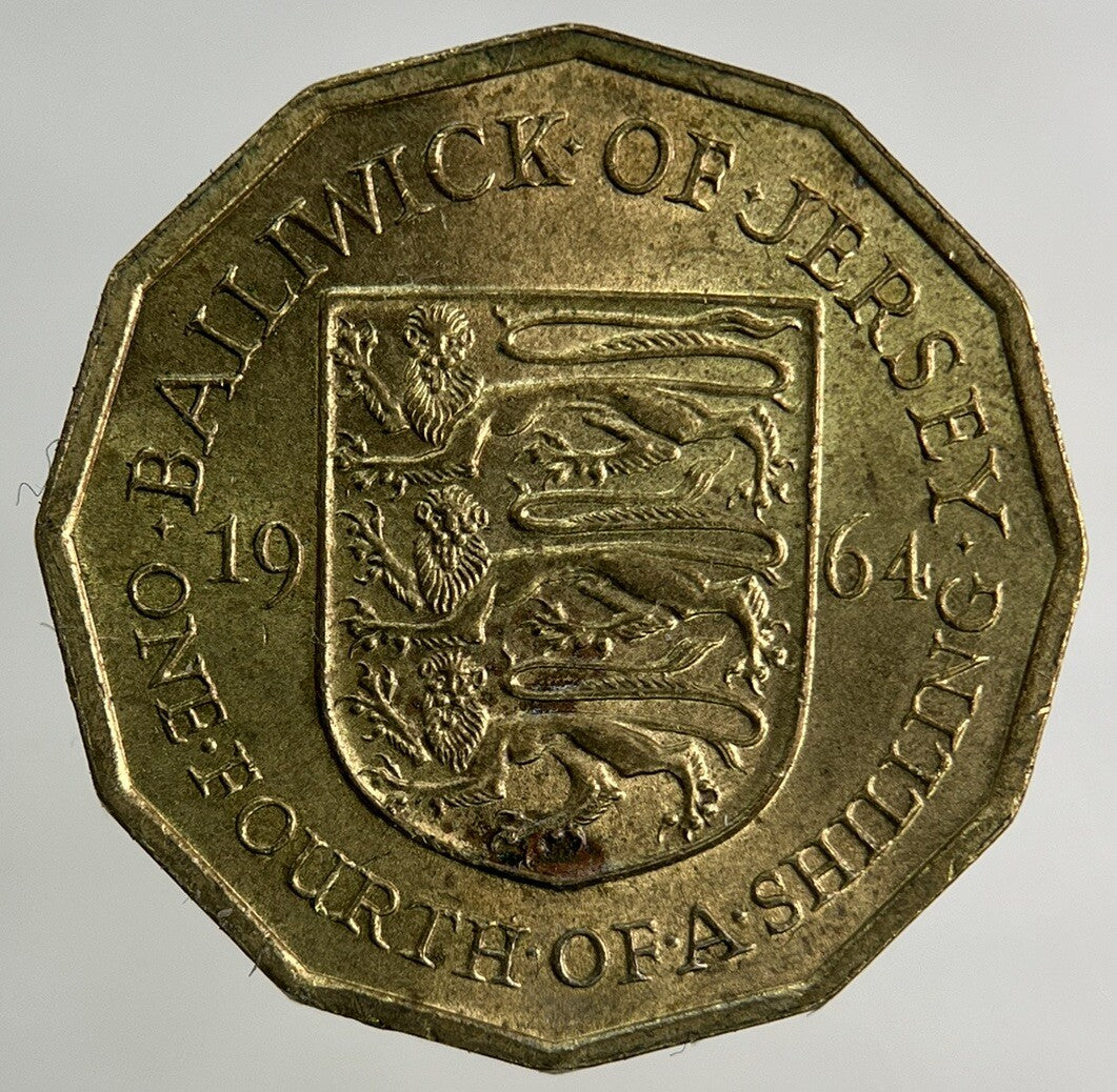1964 Jersey 1/4 One Fourth Of A Shilling Coin | Very High Grade