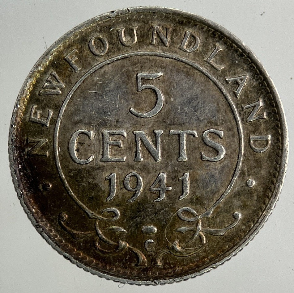 1941 Canada New - Foundland 5 Cents Silver Coin | Very High Grade