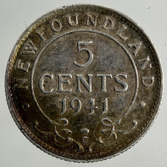 1941 Canada New - Foundland 5 Cents Silver Coin | Very High Grade