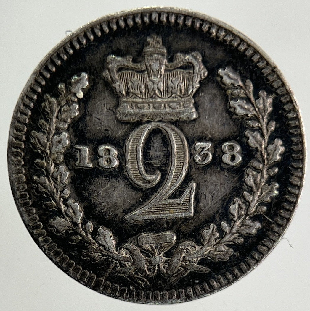 1838 Victoria Maundy Two - Pence Silver Coin | Very High Grade