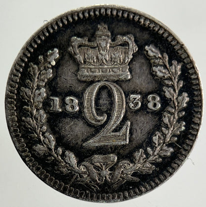 1838 Victoria Maundy Two - Pence Silver Coin | Very High Grade