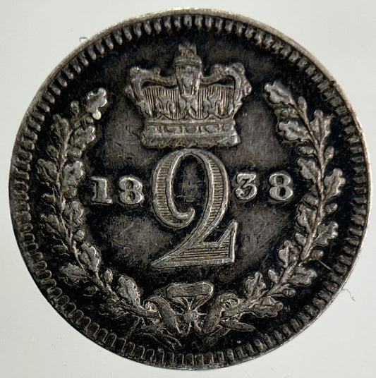 1838 Victoria Maundy Two - Pence Silver Coin | Very High Grade