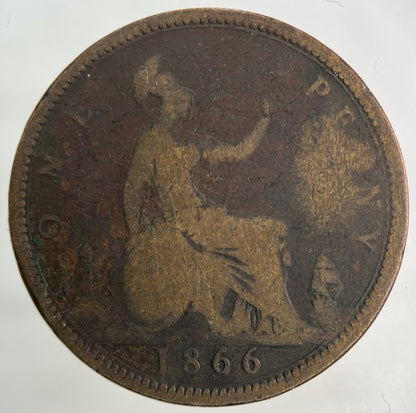 1866 Victoria One Penny Coin | Collectable Grade