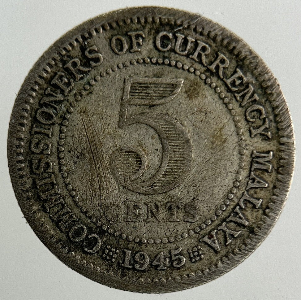 1945 Malaya 5 Cents Silver Coin | Collectable Grade