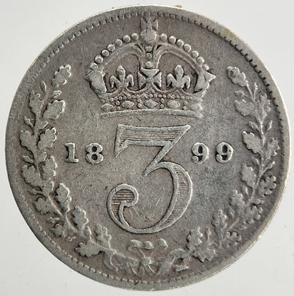 1899 Victoria Threepence Silver Coin | Fine Collectable Grade