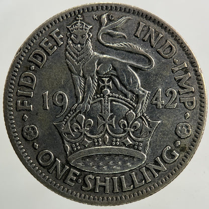 1942 George VI Shilling Silver Coin | Fine Collectable Grade