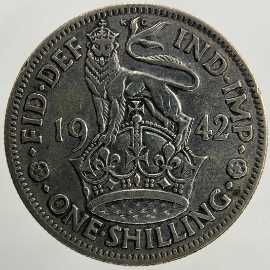 1942 George VI Shilling Silver Coin | Fine Collectable Grade