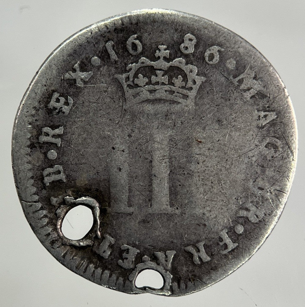 1686 James II 2nd Maundy Three - Pence Silver Coin | Collectable Grade