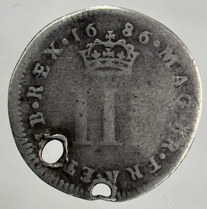 1686 James II 2nd Maundy Three - Pence Silver Coin | Collectable Grade
