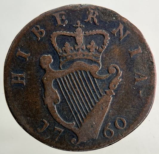 1760 Irish Farthing Coin | Fine Collectable Grade