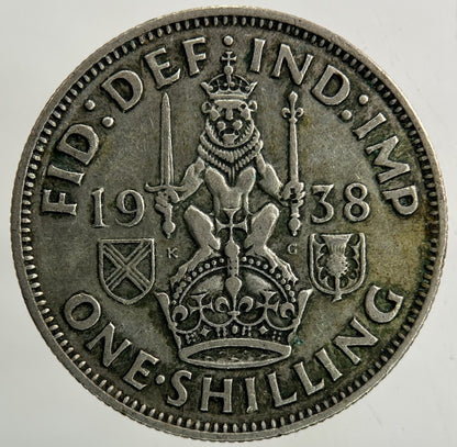 1938 George VI Shilling Silver Coin | Fine Collectable Grade