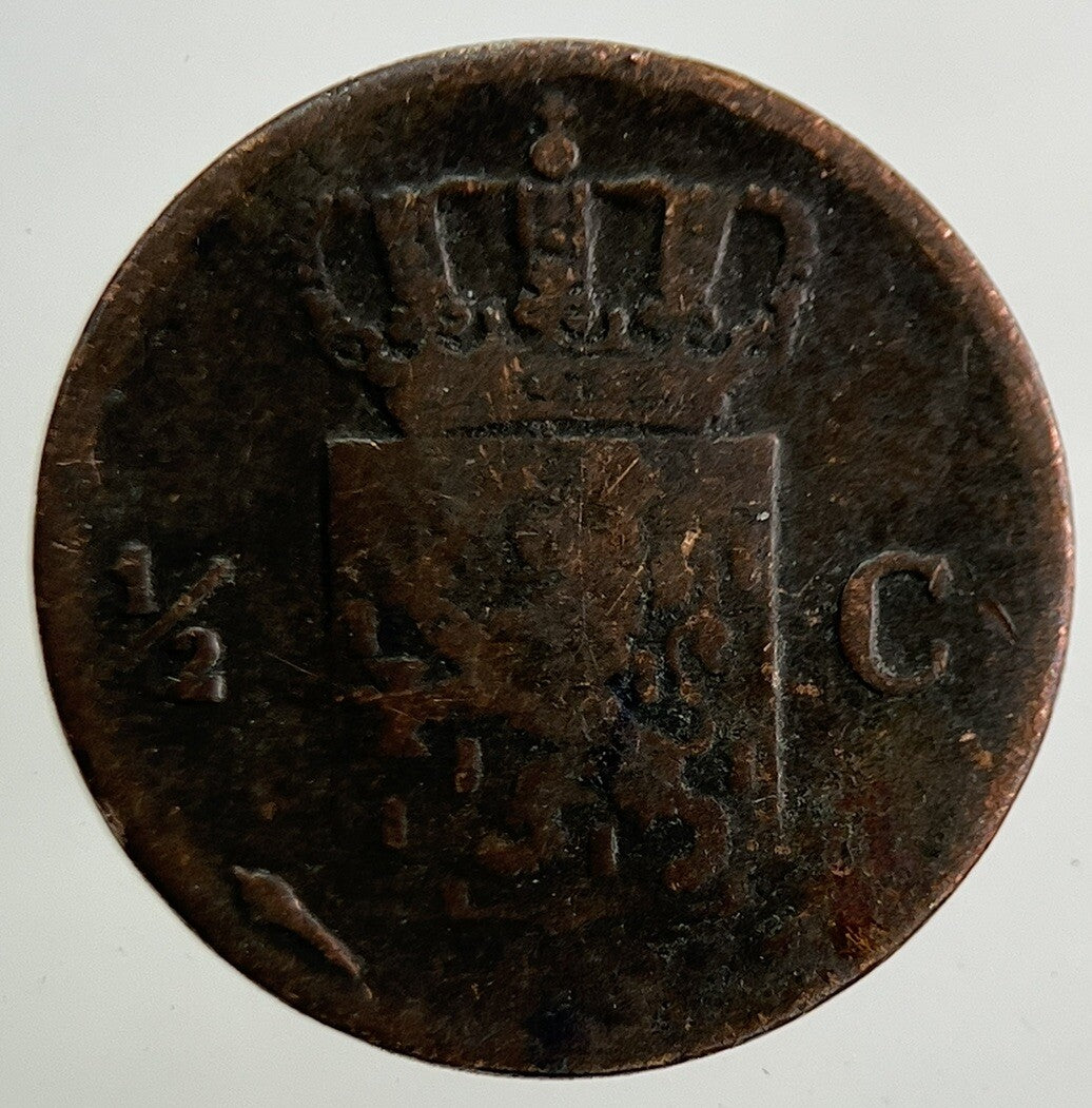 1822 Netherlands 1/2 Half Cent Coin | Collectable Grade