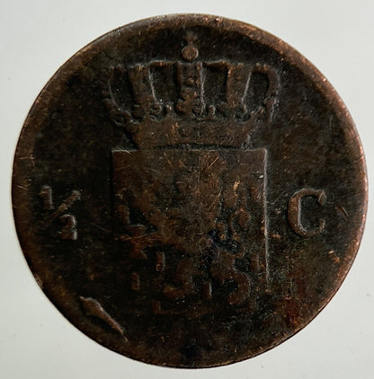 1822 Netherlands 1/2 Half Cent Coin | Collectable Grade