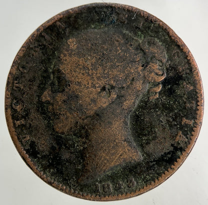 1843 Victoria Farthing Coin | Fair Grade