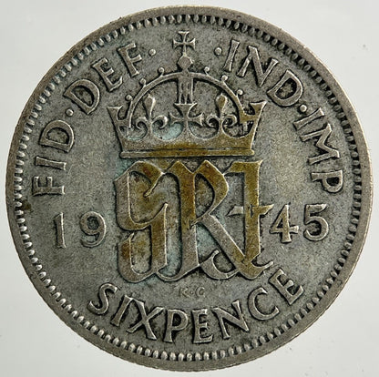 1945 George VI Sixpence Silver Coin | Collectable Grade