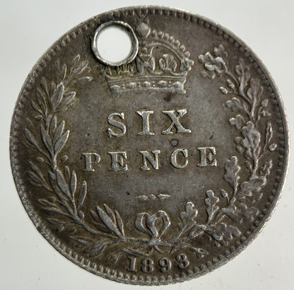 1893 Victoria Sixpence Silver Coin | Very High Grade