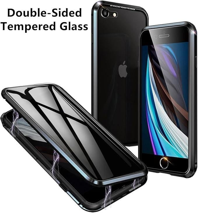 iPhone X / XS Blue & Black 360 Magnetic Tempered Glass Protective Case