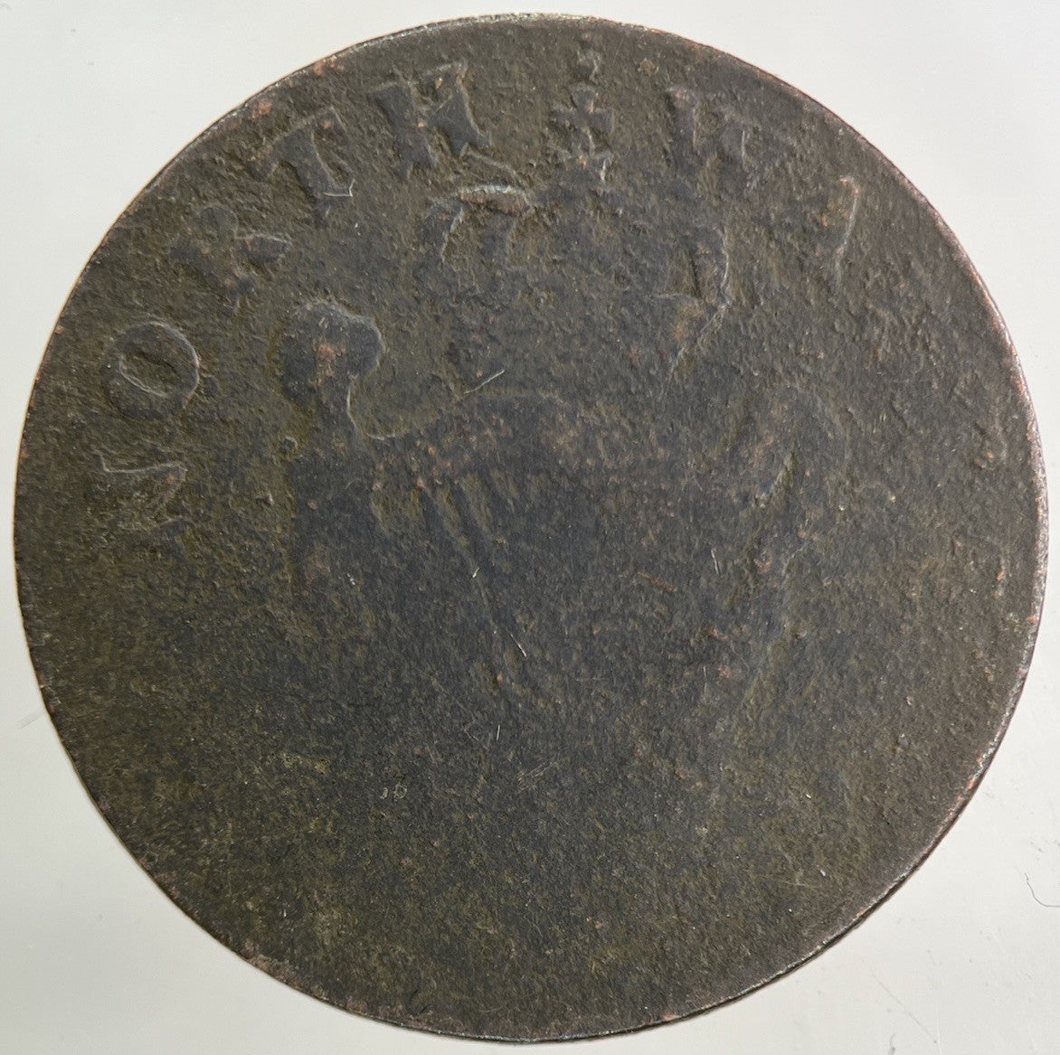 British North Wales Harp George Evasion Half - Penny Coin | Fair Grade
