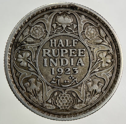 1923 India Half Rupee Silver Coin | Fine Collectable Grade