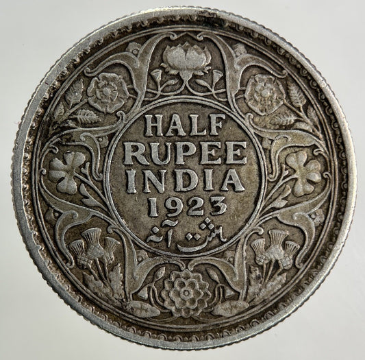 1923 India Half Rupee Silver Coin | Fine Collectable Grade