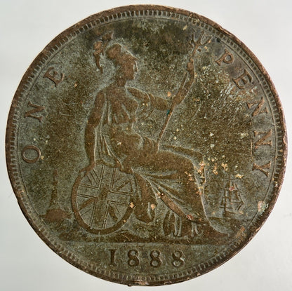 1888 Victoria One Penny Coin | Fine Collectable Grade