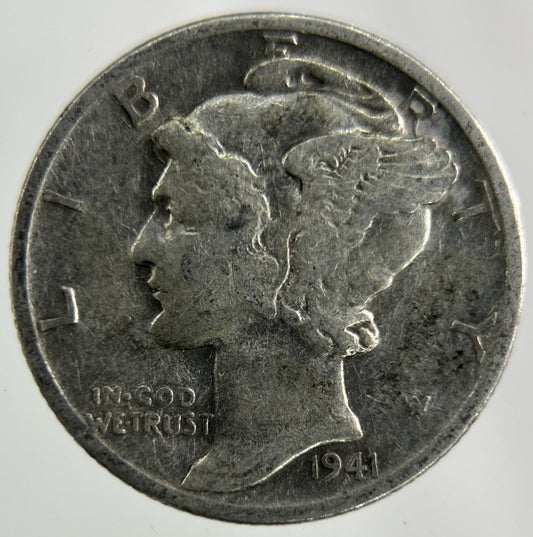 1941 US USA Mercury Dime Silver Coin | Collectable Grade