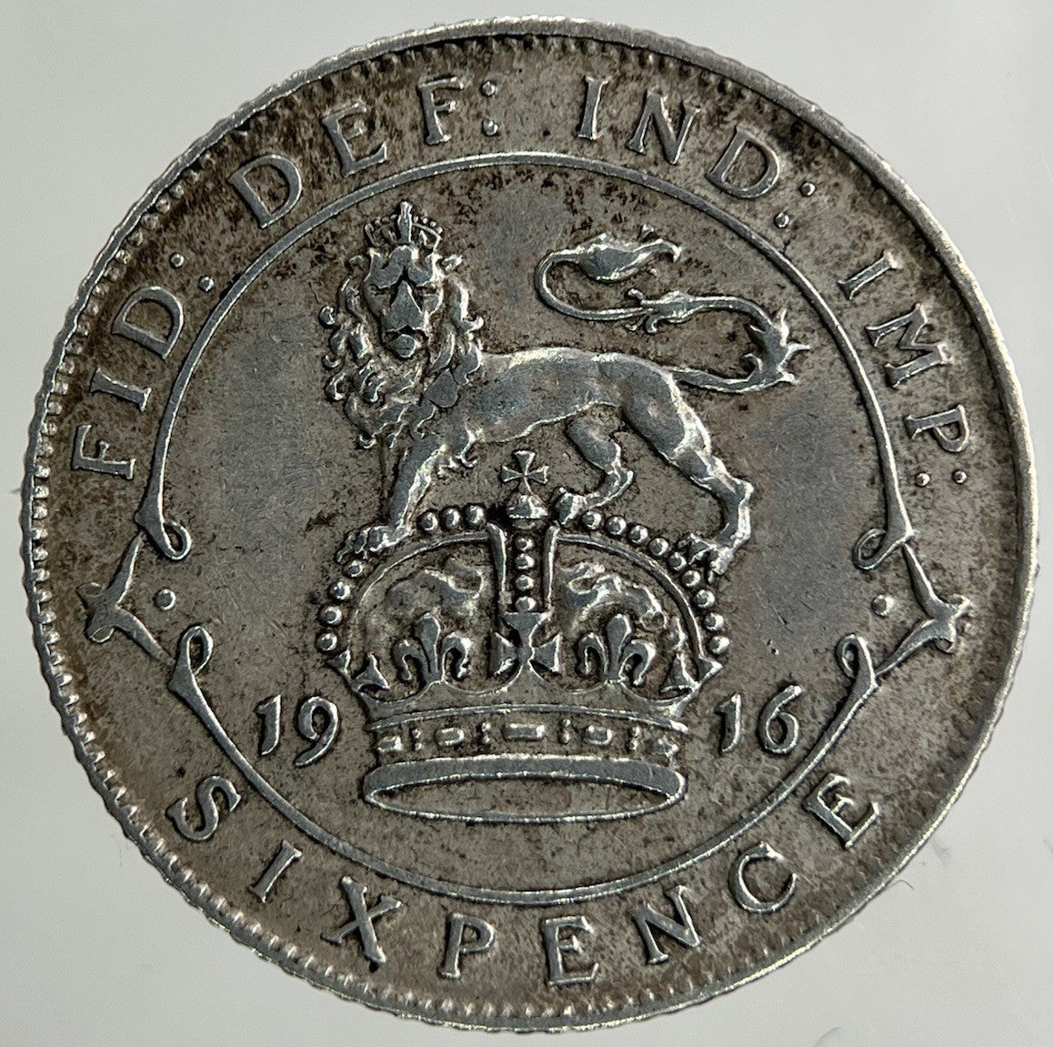 1916 George V Sixpence Silver Coin | Very High Grade